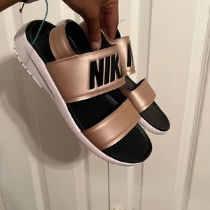 Rose Gold Nike Strap On Sandals